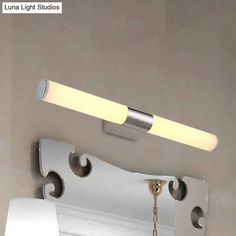 Chrome LED wall sconce with frosted acrylic tube and metal mount Decorbites on Tampa Home & Garden Store
