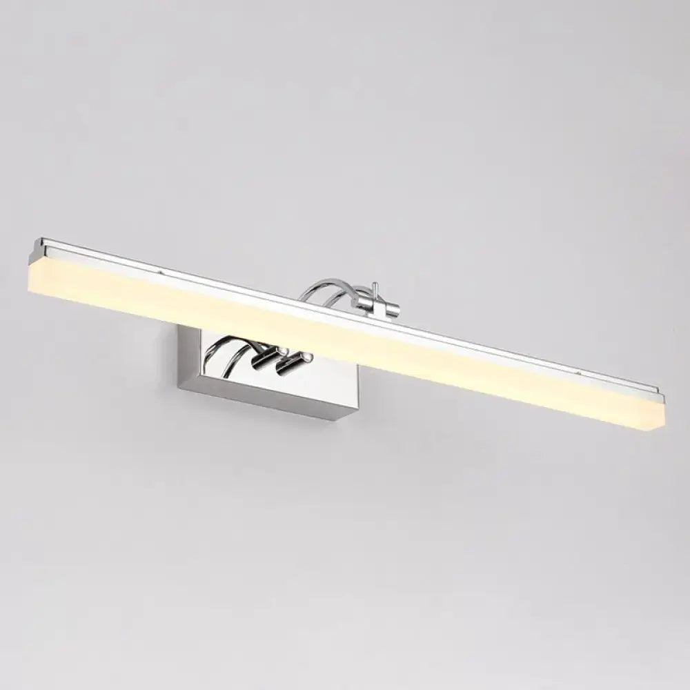 Modern silver linear LED bathroom wall light with acrylic shade warm white by Decorbites on Tampa Home & Garden Store