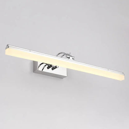 Modern silver linear LED bathroom wall light with acrylic shade warm white by Decorbites on Tampa Home & Garden Store