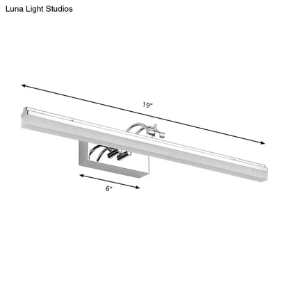 Decorbites modern silver linear LED wall light with acrylic shade, warm white, 19in long on Tampa Home & Garden Store