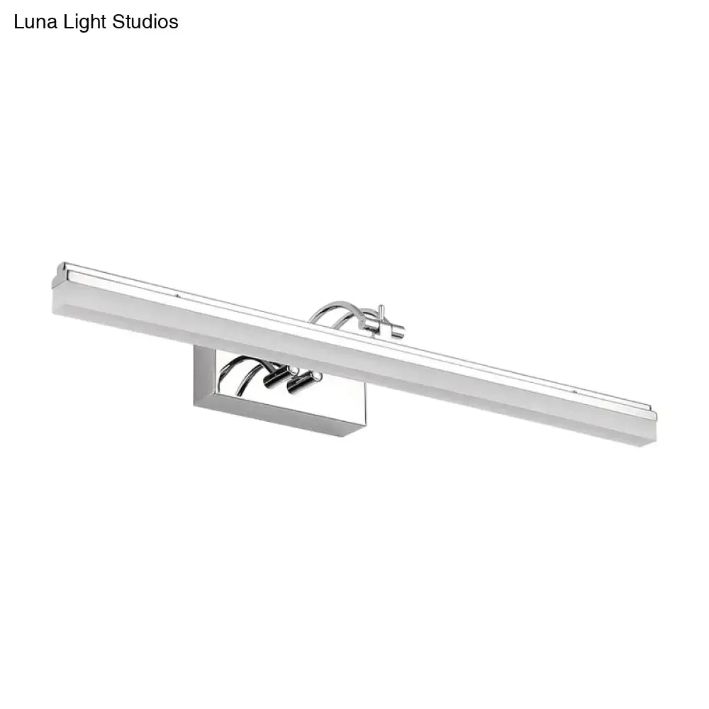 Decorbites modern silver linear LED wall light with acrylic shade for bathroom warm white on Tampa Home & Garden Store