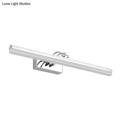 Decorbites modern silver linear LED wall light with acrylic shade for bathroom warm white on Tampa Home & Garden Store