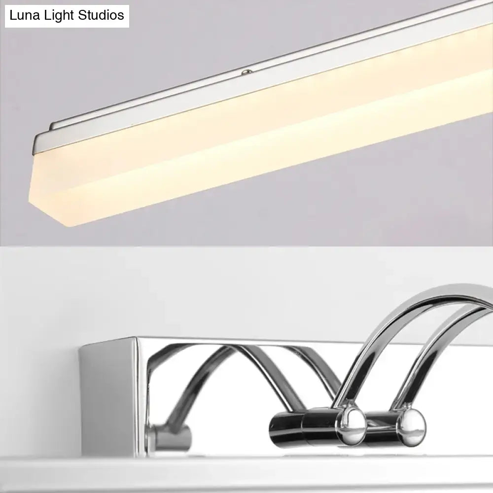 Decorbites modern silver linear LED bathroom wall light with acrylic shade warm white on Tampa Home & Garden Store