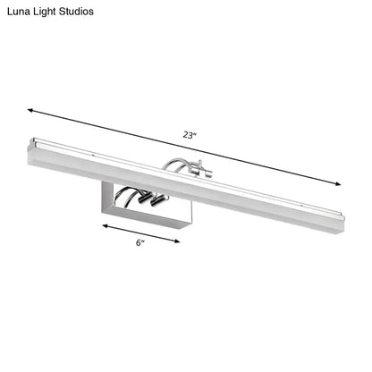 Modern silver linear LED bathroom wall light with acrylic shade warm white, 23in Decorbites on Tampa Home & Garden Store