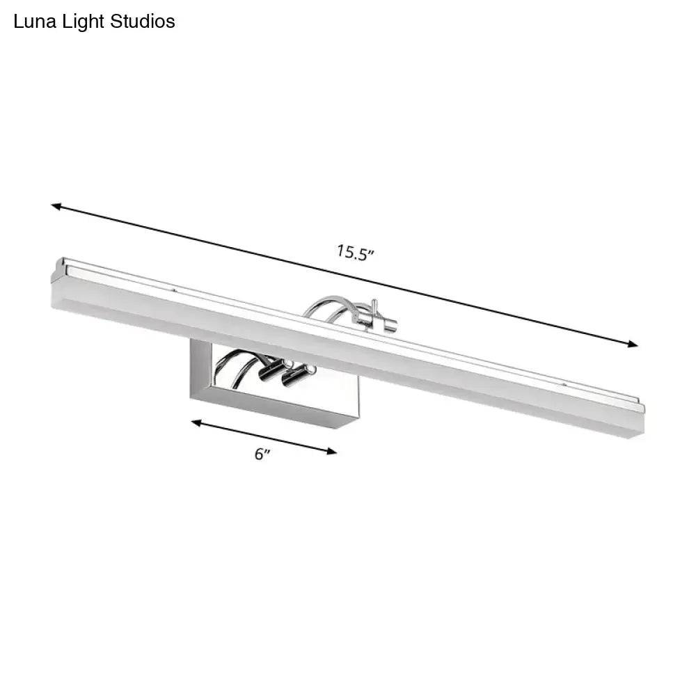 Modern silver linear LED wall light with acrylic shade, warm white, Decorbites on Tampa Home & Garden Store