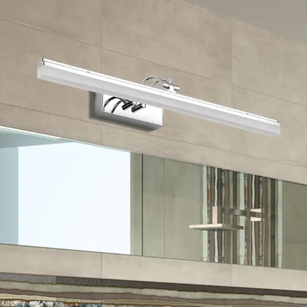 Modern silver linear LED bathroom wall light with acrylic shade in warm white by Decorbites on Tampa Home & Garden Store