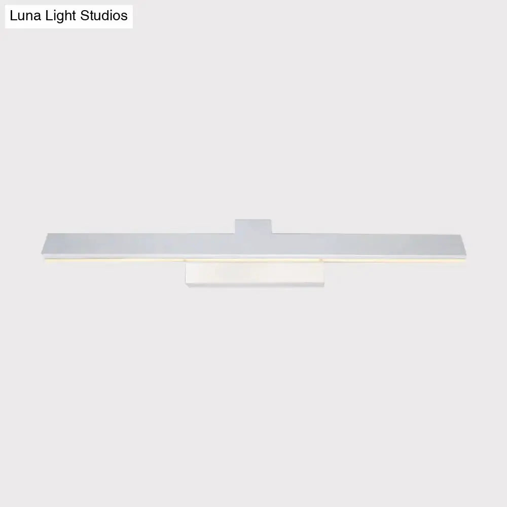 Modern silver minimalist LED vanity light fixture for bathroom, long linear bar by Decorbites on Tampa Home & Garden Store