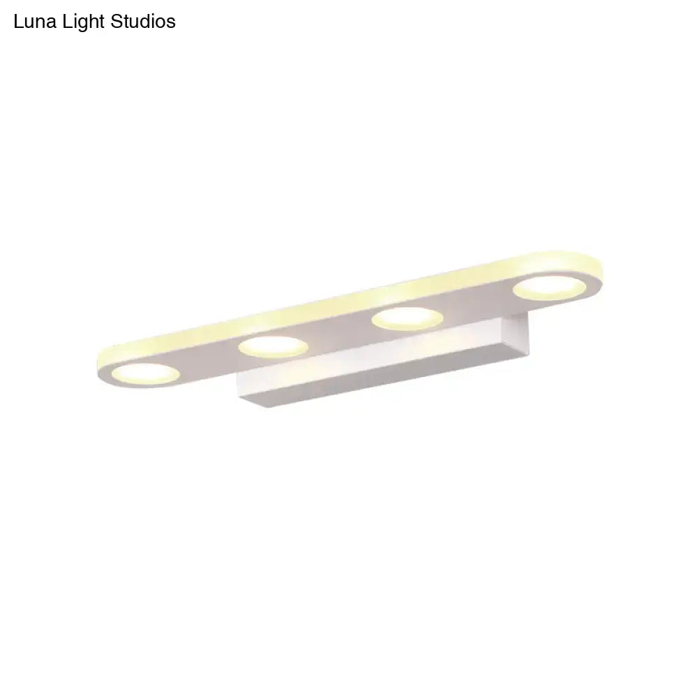 Silver oblong LED wall light bar by Decorbites with four LEDs on Tampa Home & Garden Store