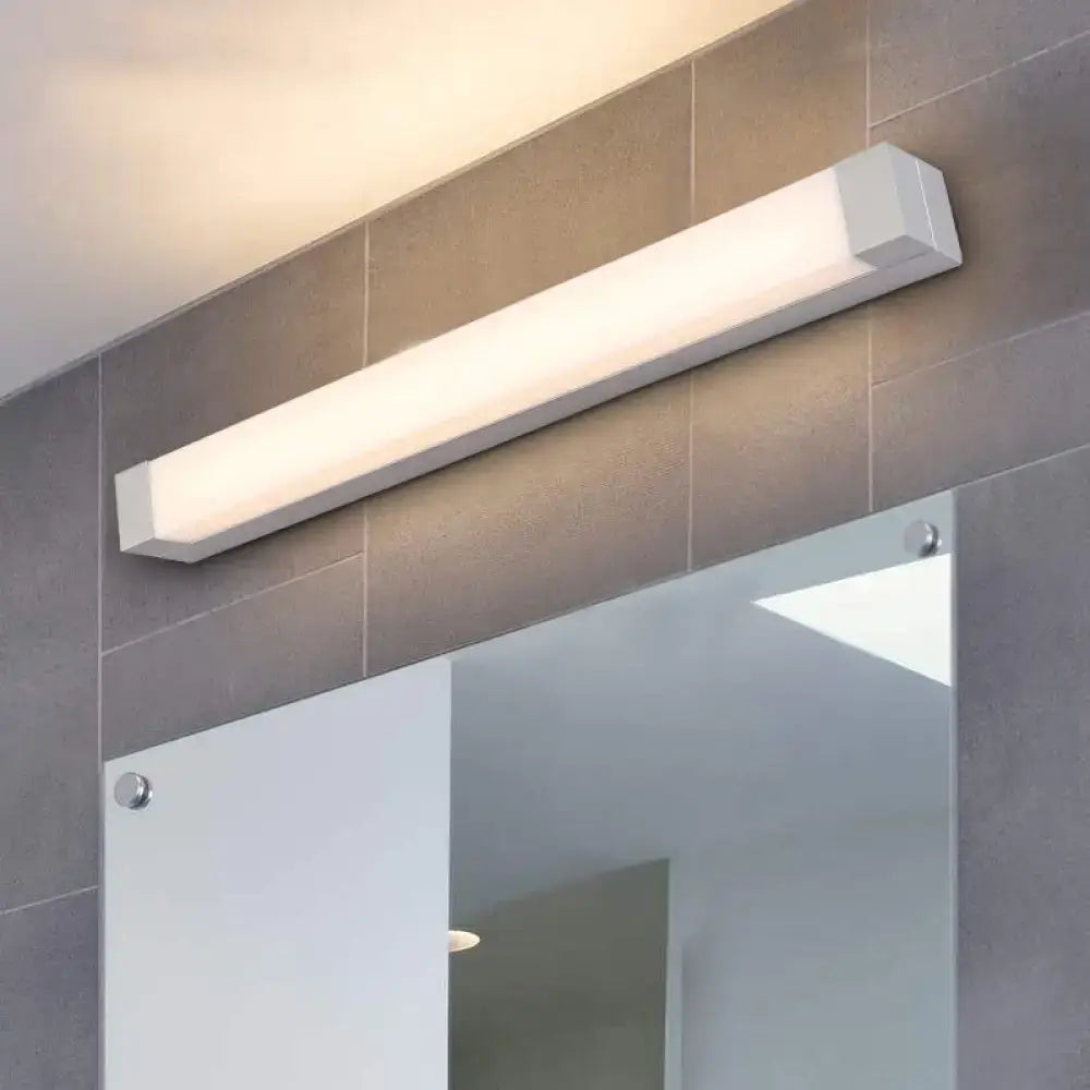 Silver rectangular vanity sconce with frosted diffuser, Decorbites, Home & Garden on Tampa Home & Garden Store
