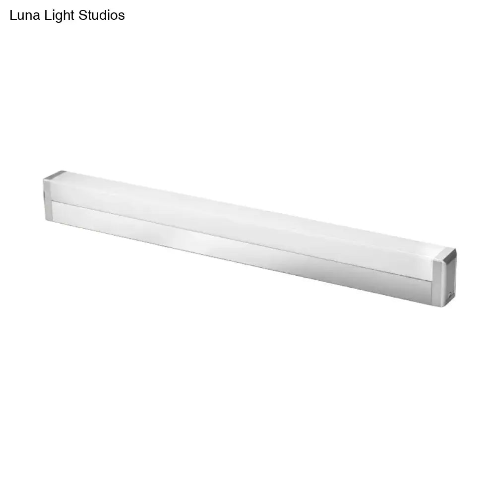 Silver rectangular LED light fixture with white housing and end caps by Decorbites on Tampa Home & Garden Store