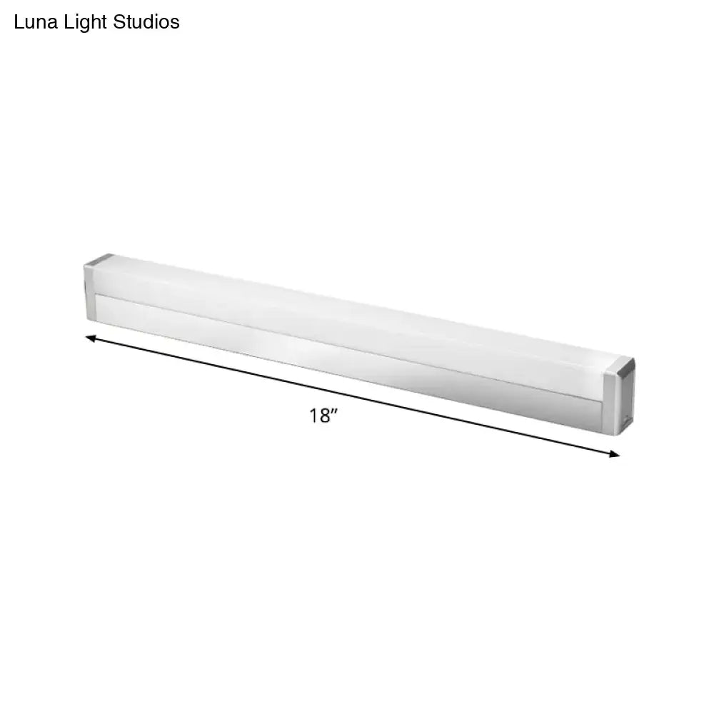 Silver rectangular LED light fixture, 18-inch length, Decorbites home lighting on Tampa Home & Garden Store