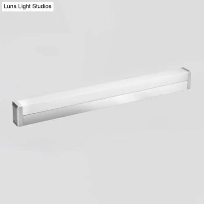 Silver rectangular LED light bar by Decorbites with chrome end caps on Tampa Home & Garden Store