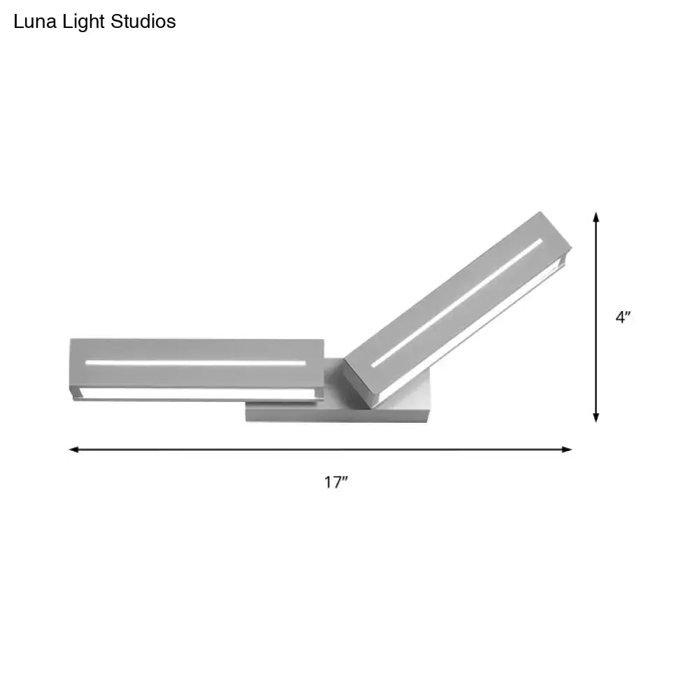 Silver acrylic wall sconce by Decorbites, dual-bar LED accents, 17in x 4in on Tampa Home & Garden Store