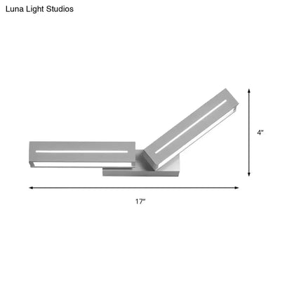 Silver acrylic wall sconce by Decorbites, dual-bar LED accents, 17in x 4in on Tampa Home & Garden Store