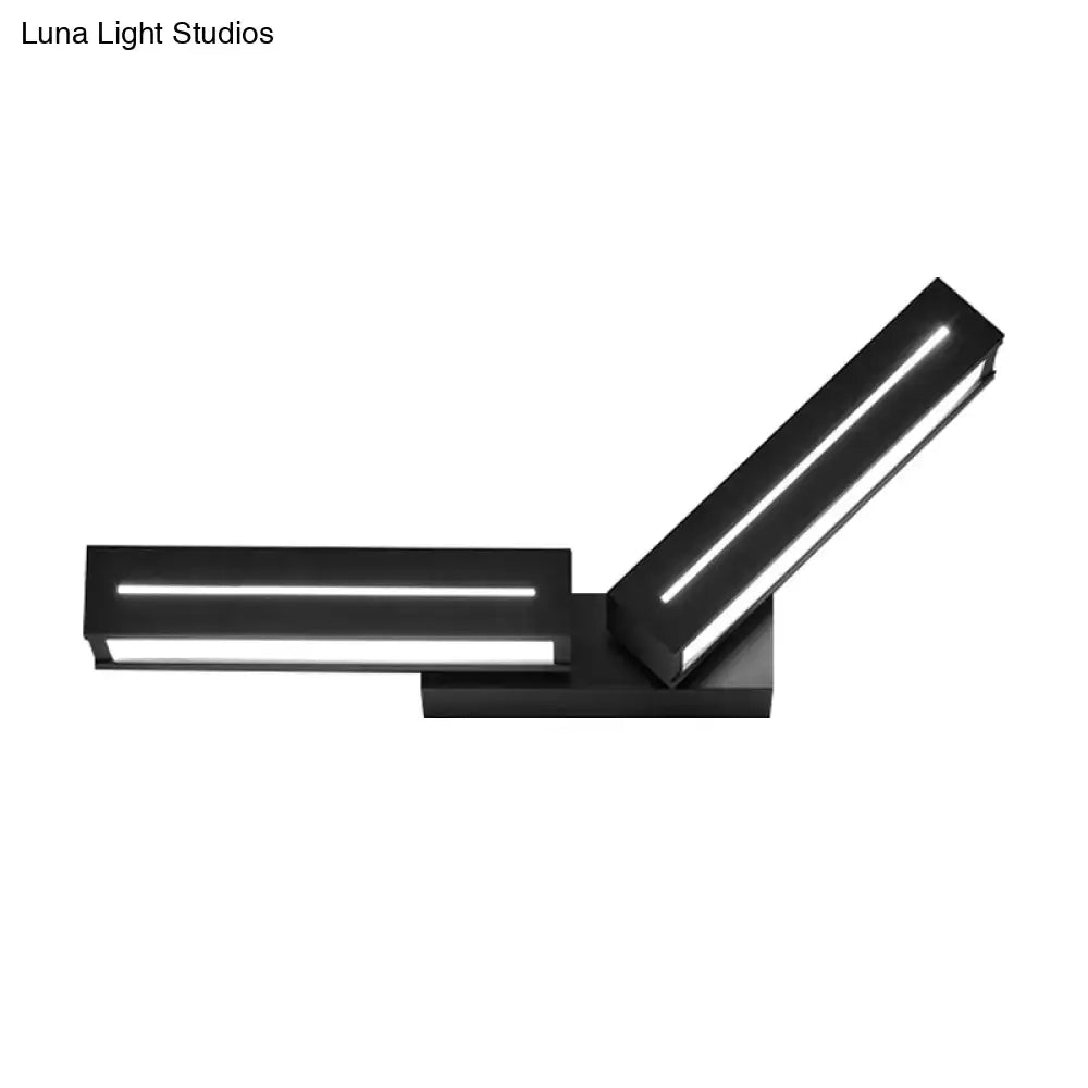 Decorbites black rectangular wall sconce with dual LED bars on Tampa Home & Garden Store