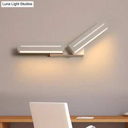 Silver acrylic wall sconce rectangular bedroom light by Decorbites, dual-bar modern design on Tampa Home & Garden Store