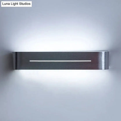 11"/15" Modern LED Wall Washer Light - Silver Rectangular Sconce Fixture with Aluminum Shade, Warm/White Light