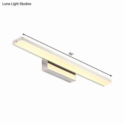 Decorbites silver slim LED wall sconce 36-inch long chrome finish on Tampa Home & Garden Store