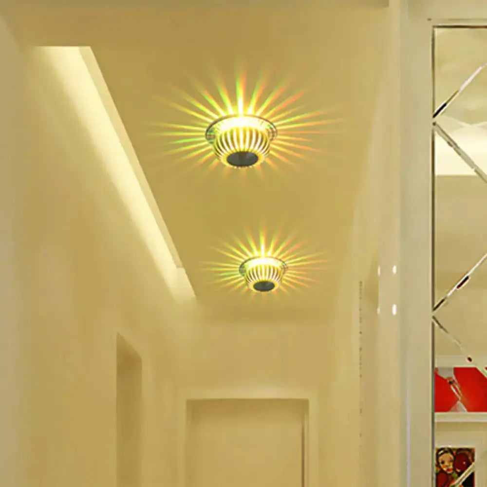 Silver starburst wall sconces by Decorbites, metal finish, pair mounted in hallway ceiling on Tampa Home & Garden Store