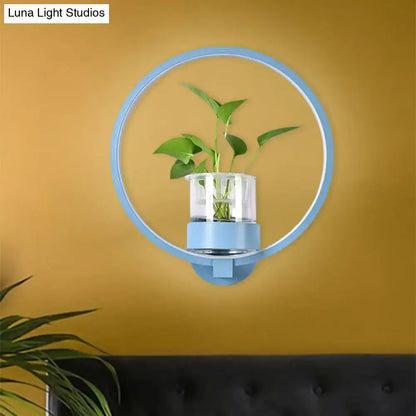 Modern silver wall light with plant pot LED sconce by Decorbites for bedroom on Tampa Home & Garden Store
