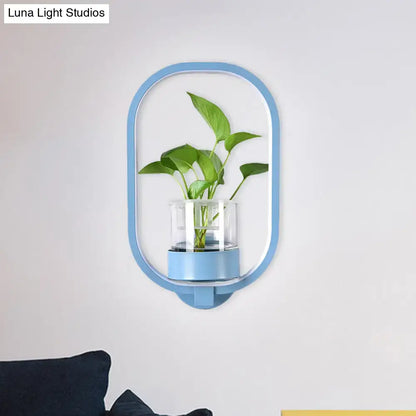 Decorbites blue wall light with built-in plant pot LED sconce for bedroom on Tampa Home & Garden Store