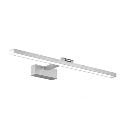 Decorbites modern silver wood grain metal linear vanity light fixture for bathroom on Tampa Home & Garden Store