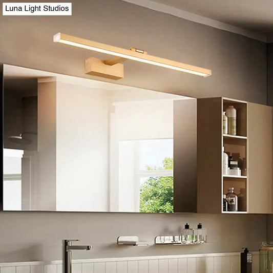 Modern silver woodgrain metal linear vanity mirror light fixture by Decorbites on Tampa Home & Garden Store
