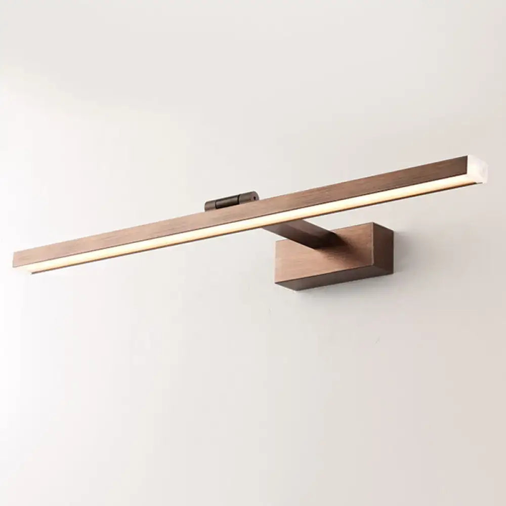 Decorbites modern silver wood-grain metal linear vanity mirror light with wall mount on Tampa Home & Garden Store