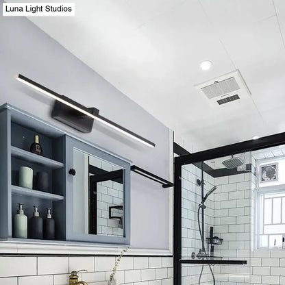 Black LED Wall Light slim bar above bathroom mirror with black finish and minimal style on Tampa Home & Garden Store