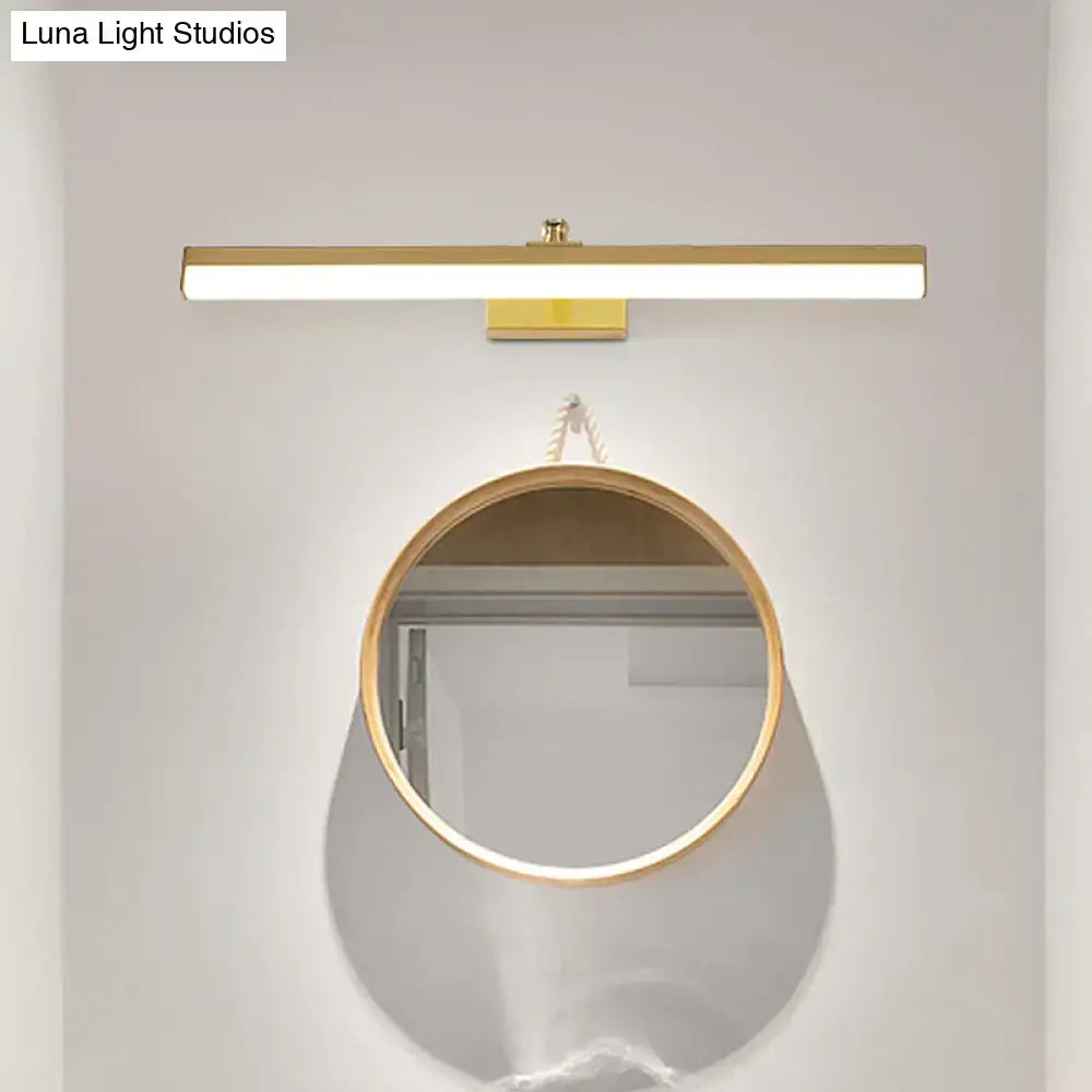 1 brass LED wall light above a round hanging mirror by Decorbites on Tampa Home & Garden Store