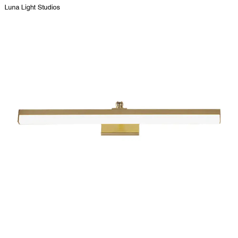 Brass LED wall light long linear bar with white illumination and mounting block Decorbites on Tampa Home & Garden Store
