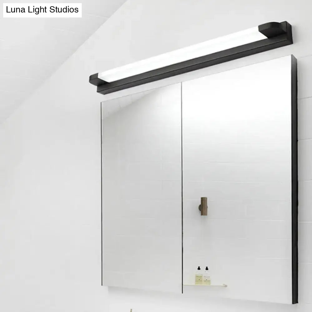Modern slim LED bathroom vanity light in black and white over a mirrored cabinet Decorbites on Tampa Home & Garden Store
