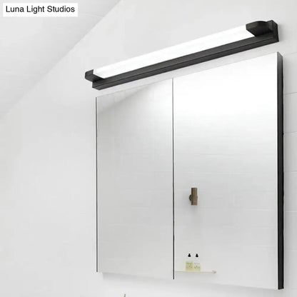 Modern slim LED bathroom vanity light in black and white over a mirrored cabinet Decorbites on Tampa Home & Garden Store