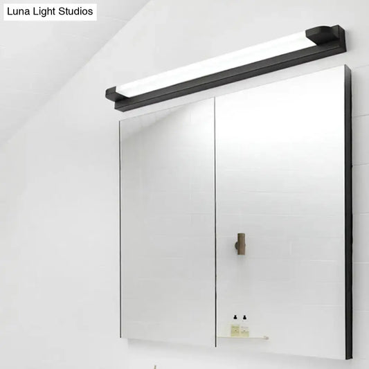 Modern slim LED bathroom vanity light in black and white over a mirrored cabinet Decorbites on Tampa Home & Garden Store