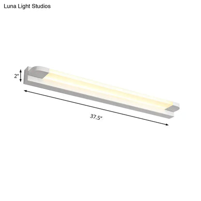 Modern slim LED bathroom vanity light white finish, 37.5 in long, 2 in tall on Tampa Home & Garden Store