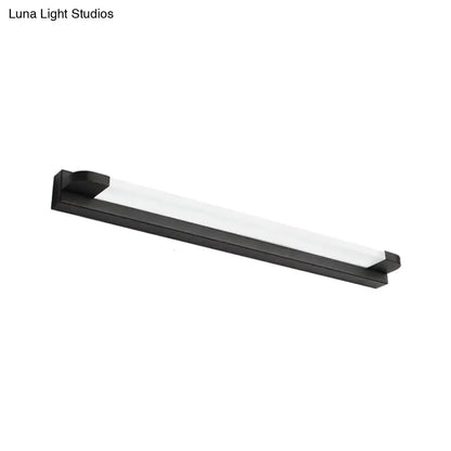 Modern slim LED bathroom vanity light, black frame with white diffuser, warm Decorbites on Tampa Home & Garden Store