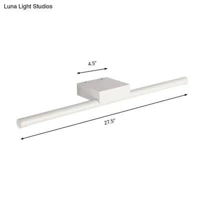 Modern slim white LED bathroom light sconce, 27.5in bar with 4.5in mount, warm light on Tampa Home & Garden Store