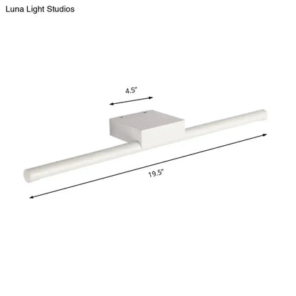 Modern slim white LED bathroom sconce light fixture, 19.5in bar, 4.5in mount block Decorbites on Tampa Home & Garden Store