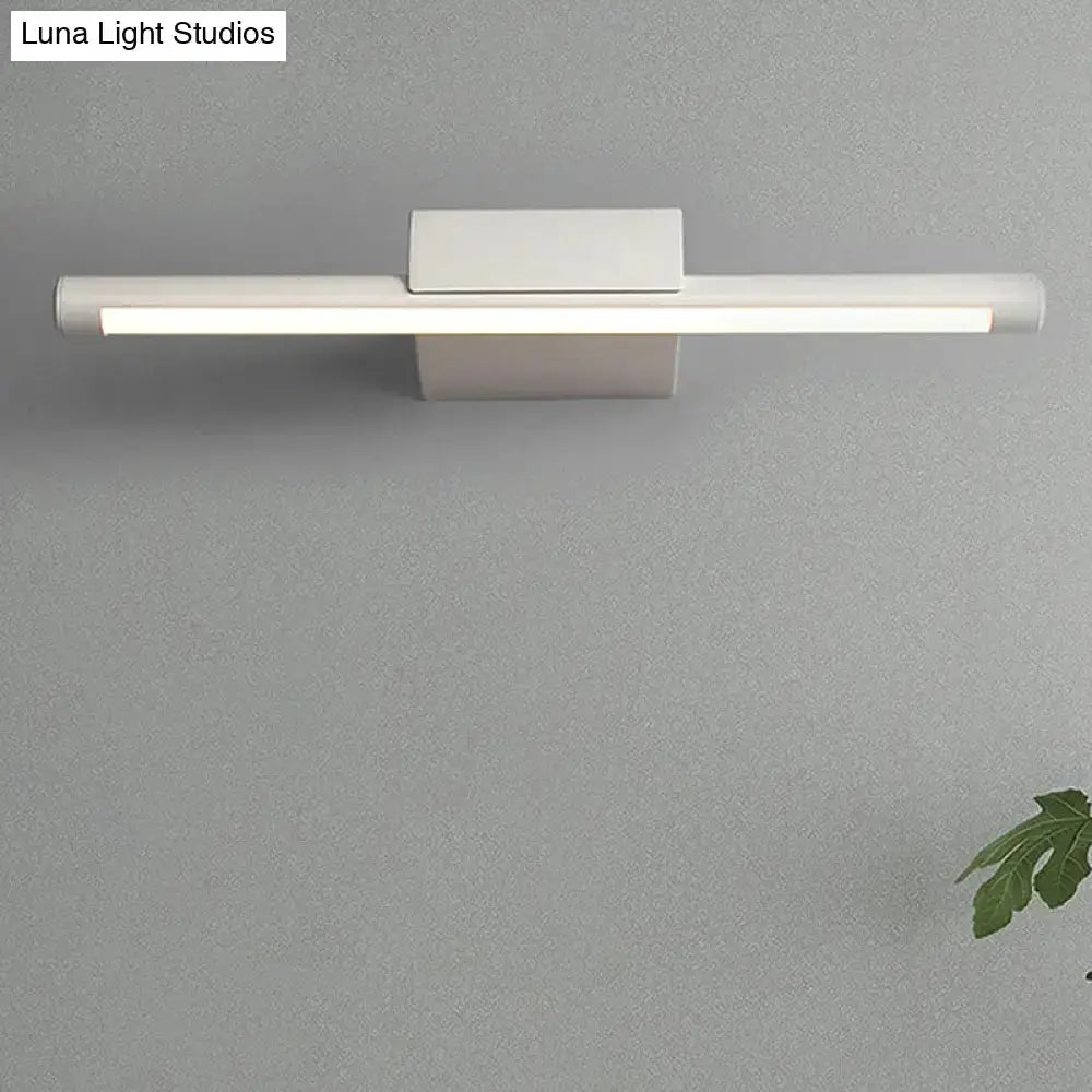 Modern slim white LED bathroom light sconce with warm glow by Decorbites on Tampa Home & Garden Store