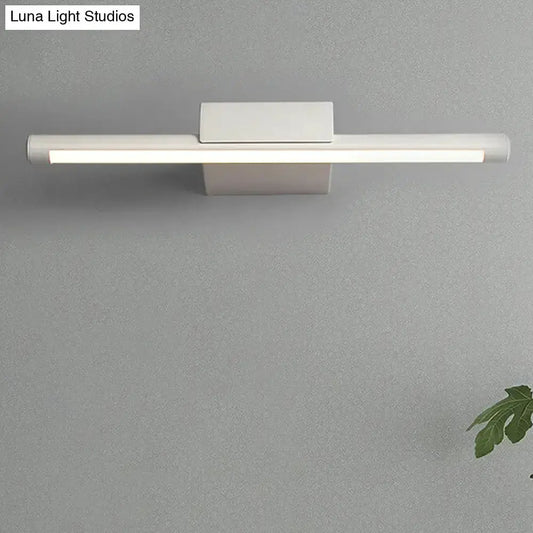 Modern slim white LED bathroom light sconce with warm glow by Decorbites on Tampa Home & Garden Store