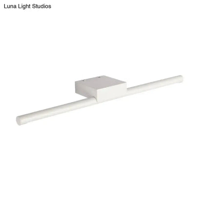 LED bathroom sconce slim white linear bar by Decorbites with square wall mount on Tampa Home & Garden Store
