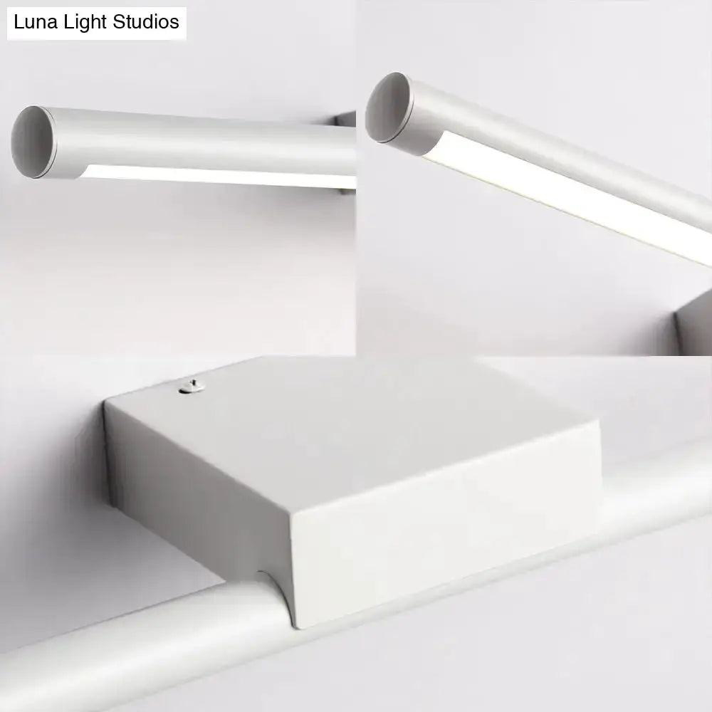 Modern slim white LED bathroom sconce with warm light, wall-mounted bar fixture on Tampa Home & Garden Store