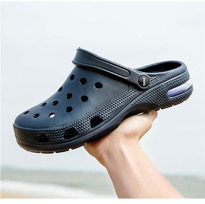 Garden clog Stevvex navy blue unisex with perforated upper and adjustable strap on Tampa Home & Garden Store