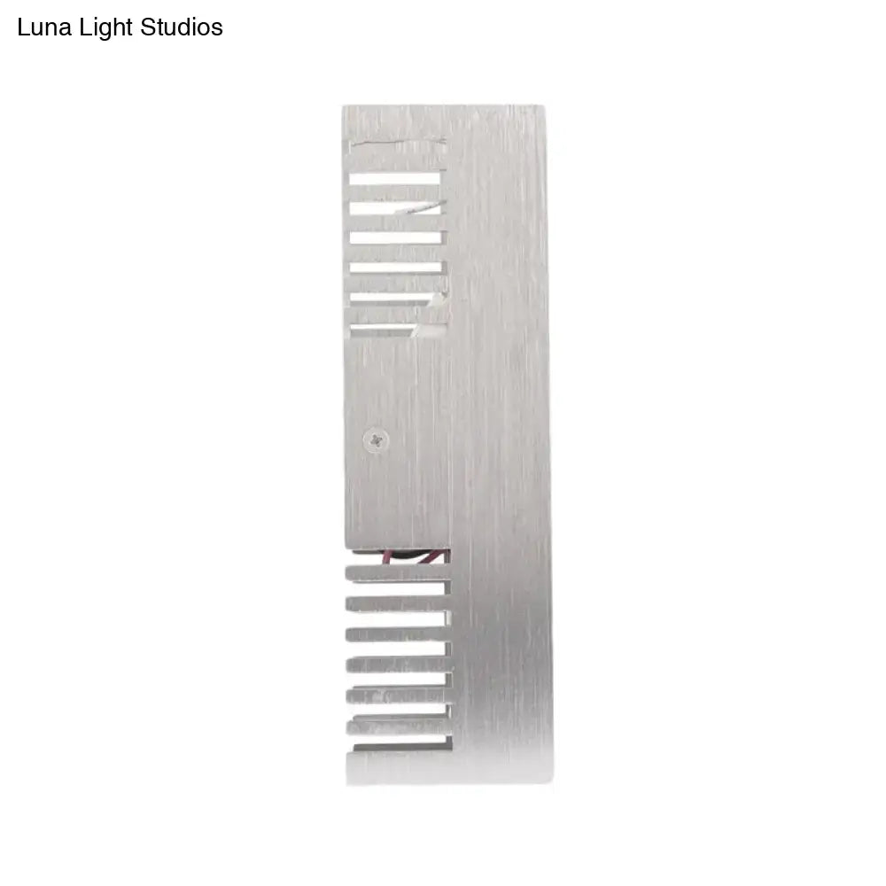 Aluminum LED Slotted Wall Sconce by Decorbites in brushed silver with vertical slotted vents on Tampa Home & Garden Store