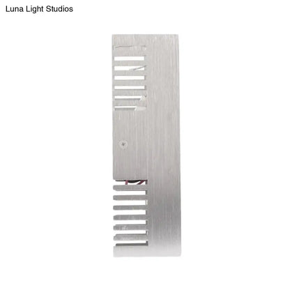 Aluminum LED Slotted Wall Sconce by Decorbites in brushed silver with vertical slotted vents on Tampa Home & Garden Store