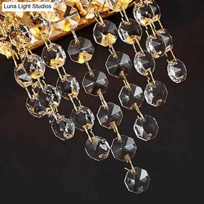 Gray Crystal Wall Sconce with gold-tone crystal bead strands Decorbites on Tampa Home & Garden Store