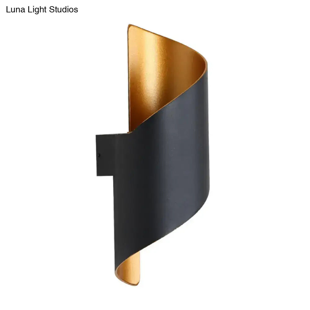 White Gold Spiral Sconce by Decorbites, black exterior with gold interior spiral wall light on Tampa Home & Garden Store