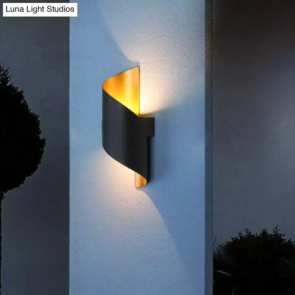 White Gold Spiral Sconce by Decorbites, black exterior with gold interior wall-mounted glow on Tampa Home & Garden Store