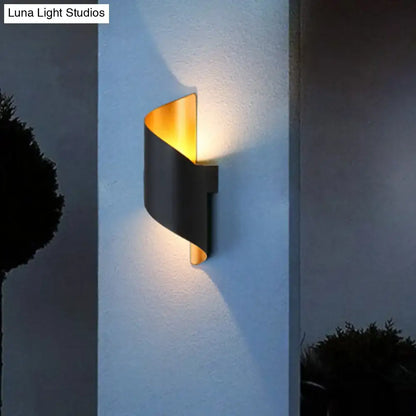 White Gold Spiral Sconce by Decorbites, black exterior with gold interior wall-mounted glow on Tampa Home & Garden Store