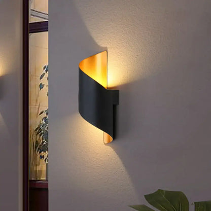 White and Gold Spiral Design Wall Sconce Light